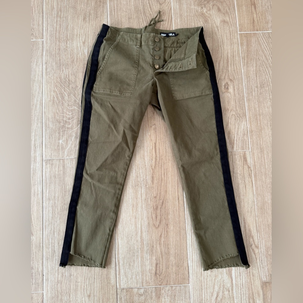 Pam & Gela Step Hem Pant with Double Stripe - Picture 4 of 7